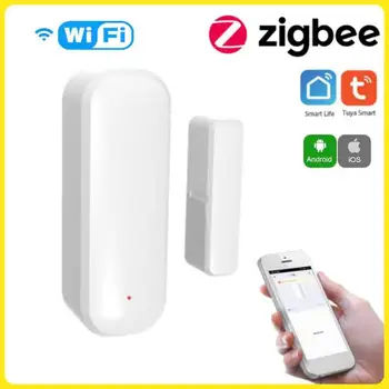 WiFi / Zigbee Умная дверная оконная сигнализация Умный оконный детектор Дистанционное управление приложением Vioce Магнитный датчик Google Home Alexa