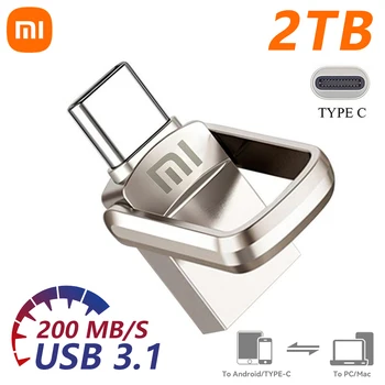 Xiaomi Mini Pen Drive Memory USB флэш-накопители 2 ТБ 1 ТБ 512 ГБ Металлические TYPE C OTG Высокоскоростные Usb 3.0 Водонепроницаемые флешки Новые