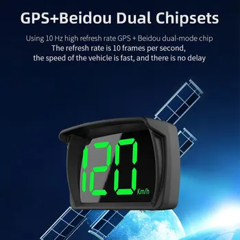 Y03 Автомобильный GPS-дисплей для HUD GPS Спидометр Автоэлектронные аксессуары Скорость Км / ч МИЛЬ /ч Зеленая подсветка