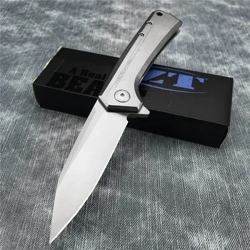 ZT 0808 Складной Карманный нож с D2 лезвием, Цельностальная ручка, Охотничий Тактический Многофункциональный нож для выживания, EDC Инструмент, Кухонный нож