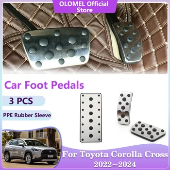 Автомобильные Ножные Педали для Toyota Corolla Cross XG10 2022 2023 2024 Гибридная Педаль Акселератора Тормозные Колодки Из Нержавеющей Стали Аксессуары