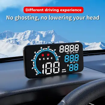 Автомобильный Головной Дисплей HUD с 5,5-дюймовым Большим Экраном, Универсальный USB-GPS-Измеритель Скорости с Сигнализацией О Превышении Скорости, Отображение Статистики Пробега