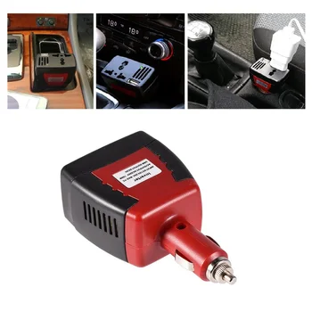 Автомобильный инвертор мощностью 150 Вт от постоянного тока 12 В до переменного тока 220 В, источник питания прикуривателя, Инверторный адаптер с портом USB-зарядного устройства 0,5 А.