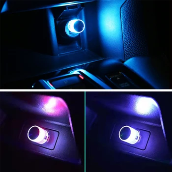 Автомобильный светильник Mini USB, светодиодная атмосфера, Автоматический ночник, Неоновая лампа для салона, Аварийная зарядка ПК, мобильного устройства, книжный светильник