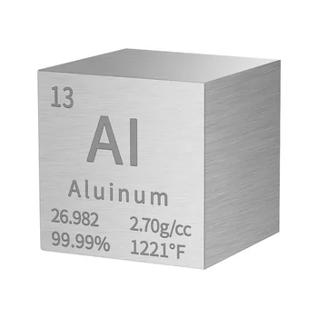Алюминиевые квадратные плотные квадраты из чистого металла для коллекций Elements Лабораторный эксперимент Коллекция периодической таблицы Менделеева (1 дюйм)