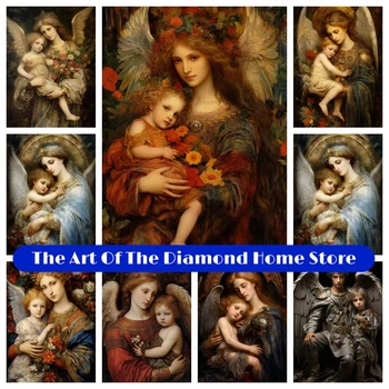 Ангел, держащий ребенка, 5D DIY AB Алмазная живопись, вышивка крестом, мозаичные картины, Любительский домашний декор ручной работы, подарок