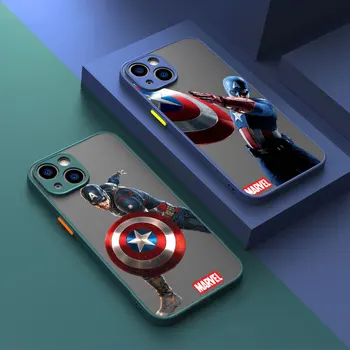 Аниме Marvel Капитан Америка Чехол для Apple iPhone SE 11 Pro Max 7 6S Plus XR 8 XS X 13 14 Plus 12 Mini Противоударный Матовый Чехол