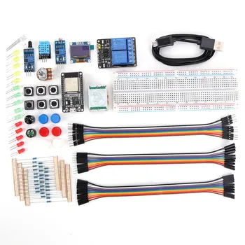 Базовый стартовый набор для SP32 ESP-32S WIFI Плата для разработки ввода-вывода с коробкой Обучающий базовый стартовый набор для Arduino Project Learning Kit