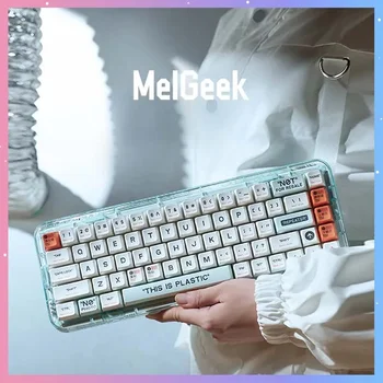 Беспроводная Механическая Клавиатура MelGeek Mojo68 3-mode 2.4G BT5.2 С RGB Подсветкой Для Горячей замены Прозрачного Корпуса PC Gamer Custom Gift