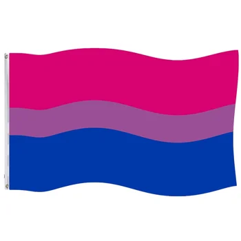 Бисексуальный Флаг Гордость ЛГБТК + Латунные Люверсы Подвесное Украшение Гостиной Латунные Люверсы Прочный Крытый Баннер Общежития Полиэстер
