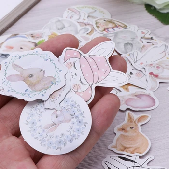 В моде креативные бумажные наклейки с кроликами для домашних животных, декор для скрапбукинга своими руками.