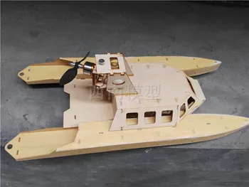 Ветряной катамаран Спасательная лодка векторное рулевое управление Деревянная модель корабля комплект радиоуправляемая модель