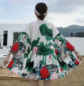 Винтажное цветочное кимоно кардиган традиционное японское платье в стиле кимоно повседневный свободный летний кардиган hanfu женский халат