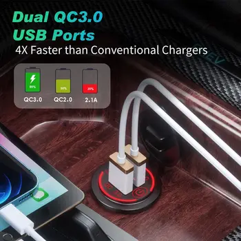 Водонепроницаемый Светодиодный Вольтметр QC 3.0 Автомобильное зарядное устройство USB Зарядное устройство Автомобильное быстрое зарядное устройство