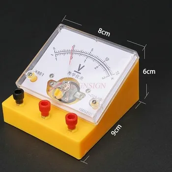 Вольтметр вольтметр (желтый) студенческий измеритель 3V15V двухдиапазонный 2,5 экспериментальный по физике и электричеству в средней школе