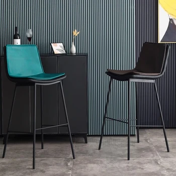 Высокий Барный стул для кухонной стойки, Металлический Передвижной Косметический Кожаный стул для кухонной стойки, Роскошная мебель Sillas Altas Para Barra