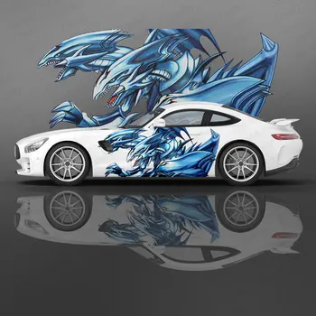 Голубоглазый Белый дракон, наклейка на автомобиль, цветочные виниловые наклейки на автомобиль, наклейки с графикой на боку внедорожника, универсальный размер, наклейки на кузов автомобиля