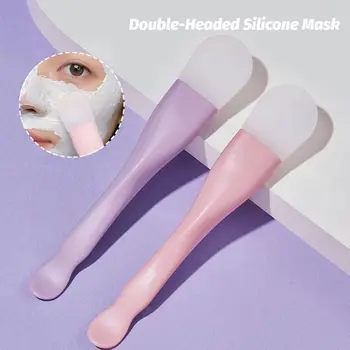 Двуглавая силиконовая щетка для масок Профессиональная мягкая насадка для массажа лица Щетка для чистки лица Кисть для мазков Инструменты для ухода за кожей