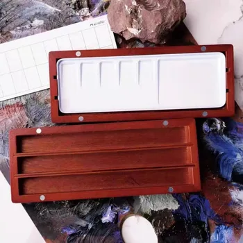 Деревянная палитра акварели с 6/36 сетками, Пустая коробка, Коробка для рисования, для начинающих, для рисования на открытом воздухе, для путешествий, Палитра акварели, художественные принадлежности