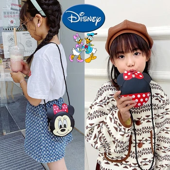 Детская сумка через плечо с Микки Маусом Disney, милая анимационная модель, детская сумка-мессенджер, сумка для мальчика, сумка для девочки, кошелек для монет