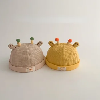 Детская шапка Весенне-осенняя детская шапка из кожи дыни для мальчиков и девочек Летняя милая Супер милая версия детской