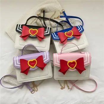 Дизайнерские кошельки и сумки Sailor Moon с бантом, кавайная сумка через плечо для молодых девушек, женская сумка через плечо, униформа JK Messenger Ba