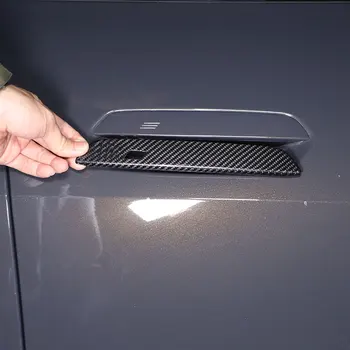 Для BMW 4 серии G26 21-23 Отделка внешней дверной ручки автомобиля Декоративная наклейка Аксессуар для защиты внешней ручки из настоящего углеродного волокна