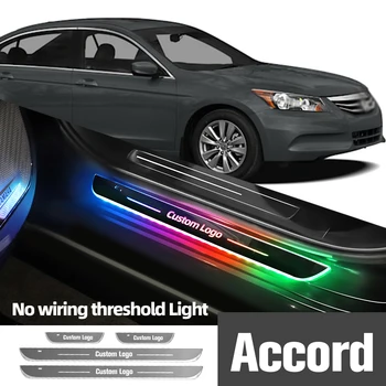 Для Honda Accord 7 8 9 10 2002-2021 2019 2020 Подсветка Порога Автомобиля С Индивидуальным Логотипом LED Welcome Порог Педаль Лампы Аксессуары