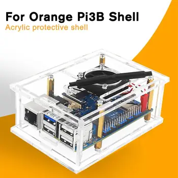 Для Orange Pi 3B Акриловый корпус Прозрачный корпус Активный пассивный кулер Дополнительный охлаждающий вентилятор Алюминиевый радиатор для Orange Pi W4S5