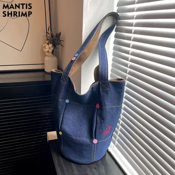 Женская сумка, фирменный дизайн, джинсовая женская сумка-ведро, женские сумки через плечо, сумки для путешествий, женские сумки для покупок, высокое качество