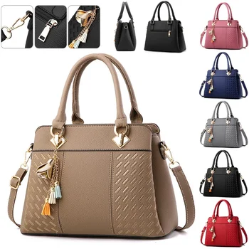 Женские сумки, осенне-зимняя сумка через плечо большой емкости, модная простая кожаная сумка через плечо, женский кошелек