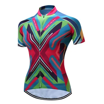 Женские топы из джерси для горных велосипедов Teleyi Pro Team, велосипедная одежда с коротким рукавом, быстросохнущий велосипедный трикотаж, 100% полиэстер