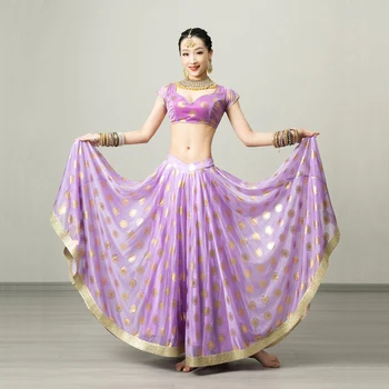 Женское платье для индийских танцев в этническом стиле, топ-курта Сари, комплект с широкой юбкой-качалкой