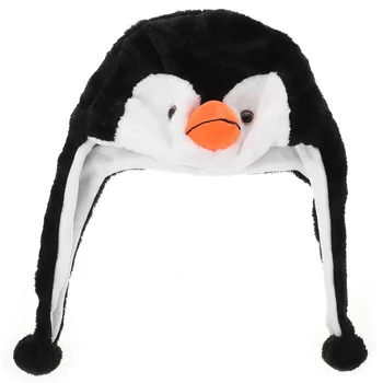 Женщины Милые мультяшные животные Пушистый Пингвин Теплая шапочка-бини Зимние мужские утепленные шапочки Дети Дети Мальчики Девочки Пушистые шляпы для косплея