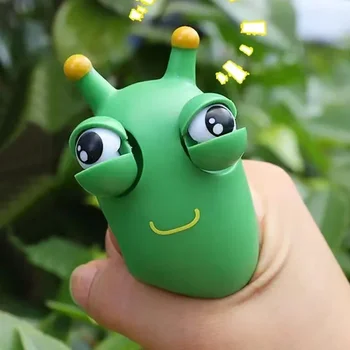Забавная игрушка для выжимания Лопнувшего Глазного яблока, Зеленая Гусеница для глаз, Игрушки для взрослых и детей, Игрушка для снятия стресса, Креативная Декомпрессионная Игрушка