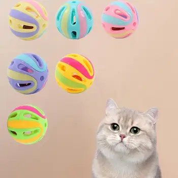 Звенящие шарики для кошек, интерактивная игрушка для кошек, игрушка-колокольчик, Интерактивная игрушка для кошек, Игрушка-колокольчик Для игр в помещении, полые звенящие шарики для домашних животных