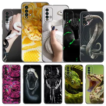 Змеиный Животный Чехол Для Телефона Xiaomi Redmi Note 11 10 9 8 T Pro 10S 5G 9A 9C 9S Мягкий TPU Черный Чехол Coque Funda