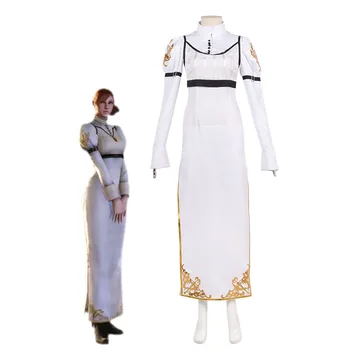 Игровой костюм Кайри для косплея Белое Длинное платье для взрослых женщин Одежда для вечеринки на Хэллоуин