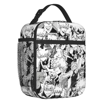 Изготовленная на заказ сумка для ланча из аниме Кацуки Бакуго, мужская и женская сумка-холодильник, теплые изолированные ланч-боксы для детской школы