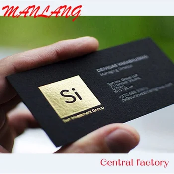 Изготовленные На заказ высококачественные визитки с тиснением золотой / серебряной фольгой, черные фирменные штампы