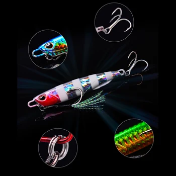 Имитация бионического дизайна, приманка для рыбы с тремя крючками, Имитирующая металлическую приманку для наружных ручьев, прудов или рек
