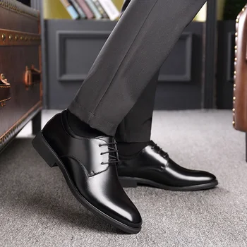 Качественная мужская обувь из натуральной кожи в британском деловом стиле, дополнительный размер 38-47, Мужские свадебные туфли из мягкой кожи, модельные туфли Zapatos Hombre