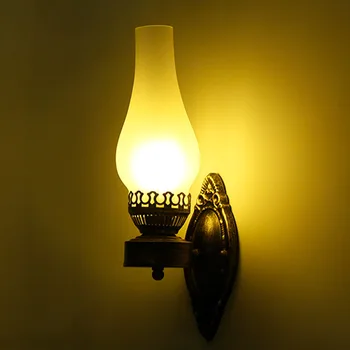 Китайский настенный светильник, винтажный масляный настенный светильник, бар, коридор, паб, спальня, лампа на крыльце, стеклянное Ретро-кафе, столовая, железный настенный светильник, бюстгальтер