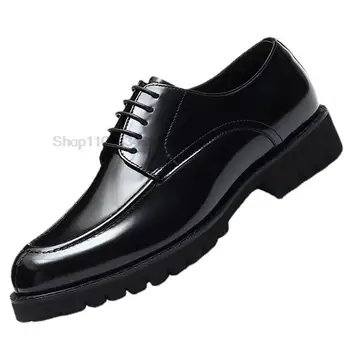 Классические мужские модельные туфли в стиле дерби на шнуровке из натуральной кожи ручной работы с круглым носком, роскошные итальянские мужские свадебные официальные туфли-оксфорды
