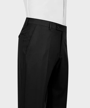 Классические черные брюки для жениха, официальная деловая офисная одежда, мужские брюки для костюмов