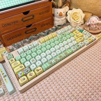 Колпачок для клавиатуры Big Eyed Frog Cute из материала PBT, сублимация, высота MOA, механическая клавиатура, колпачок для клавиатуры своими руками