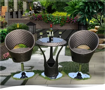 Комбинация уличного стола и стула, ротанговый стул во дворе, журнальный столик, набор из пяти предметов мебели из ротанга, имитирующей ротанг