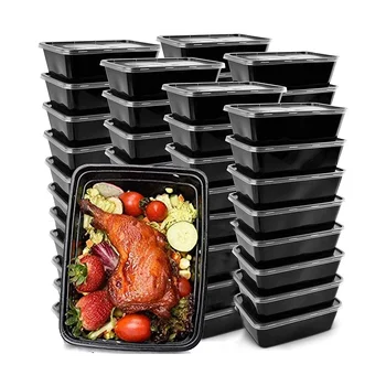 Контейнеры для приготовления еды в 50 упаковках, Многоразовые контейнеры для еды, пластиковые коробки для бенто, ланч-боксы для хранения продуктов