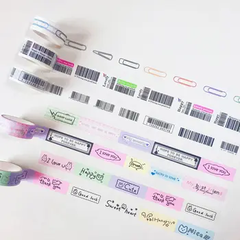 Корейская скрепка для штрих-кода ins, милые граффити и бумажная лента, мультяшный коллаж для аккаунта, этикетка для ручного аккаунта
