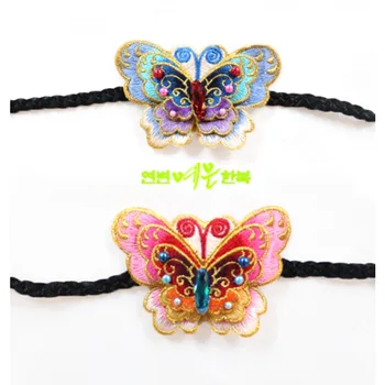 Корейские оригинальные импортные повязки / Веревки для волос с бабочками ручной вышивки / Головные уборы для выступлений на сцене